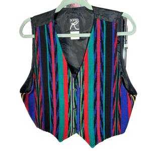 012. Vintage Roper Muticolor Striped Vest